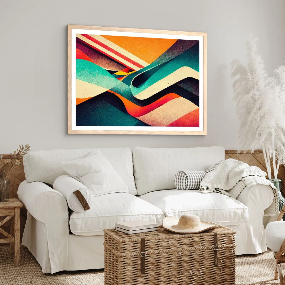 Plagát v ráme zo svetlého duba - Intenzívna kompozícia - 91x61 cm