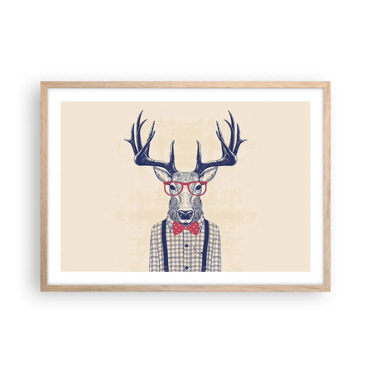 Plagát v ráme zo svetlého duba - Zábavná extravagancia - 70x50 cm