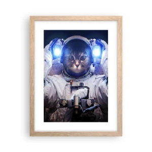 Plagát v ráme zo svetlého duba - Houston, máte problém - 30x40 cm