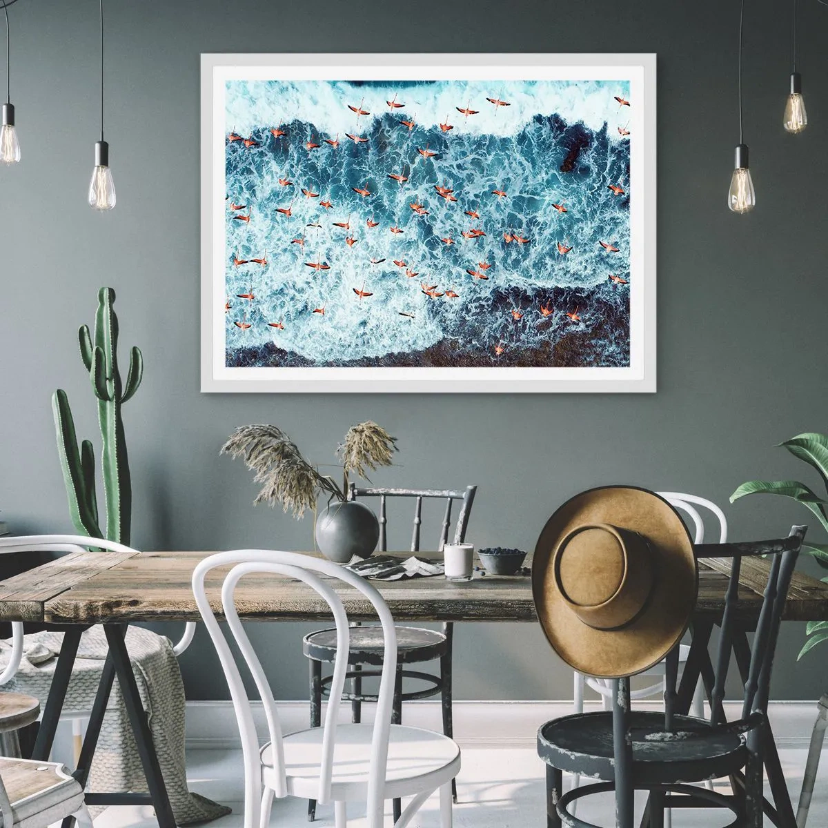 Plagát v bielom ráme - Prímorský sprievod - 91x61 cm