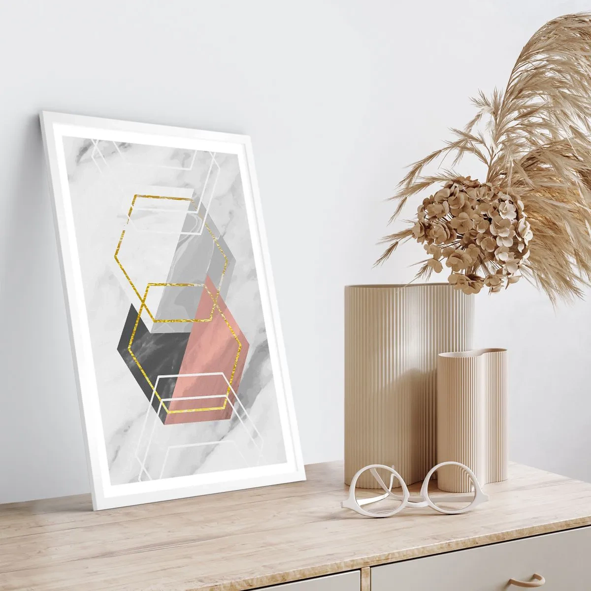 Plagát v bielom ráme - Reťazová kompozícia - 30x40 cm