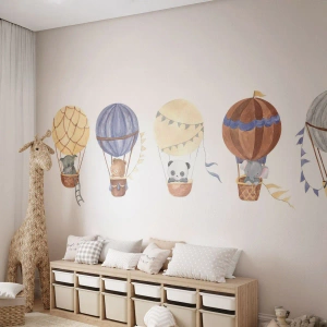 Fototapeta Premium Sand - Priatelia na cestách - Balóny, Zvieratá, Detský - 100x70 cm