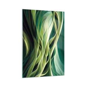 Obraz na skle - Abstraktná hra na zelenú - 70x100 cm