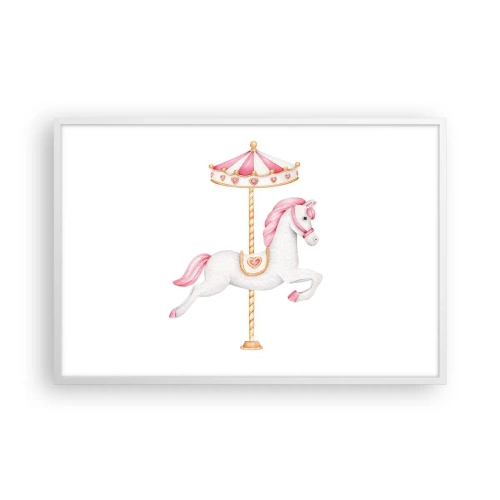 Plagát v bielom ráme - Vyrazil z kopýtka - 91x61 cm