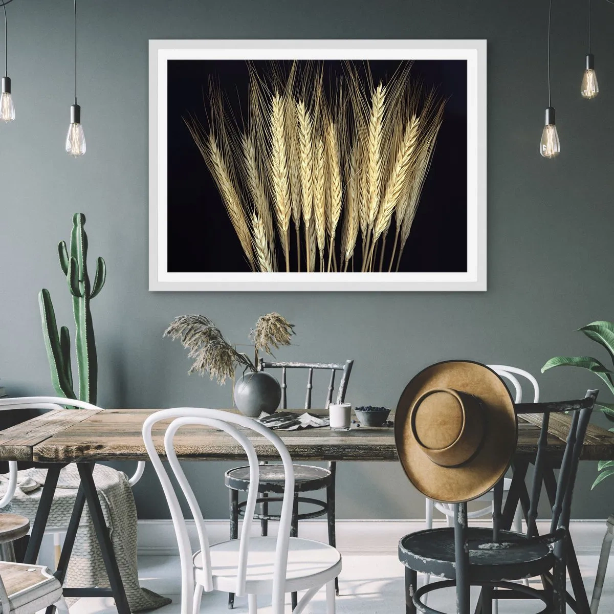 Plagát v bielom ráme - Rustikálna mágia - 100x70 cm