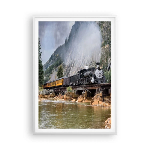 Plagát v bielom ráme - A kam to? Kam? - 70x100 cm