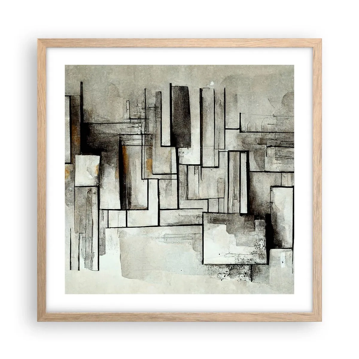 Plagát v ráme zo svetlého duba - Sila jednoduchosti - 50x50 cm