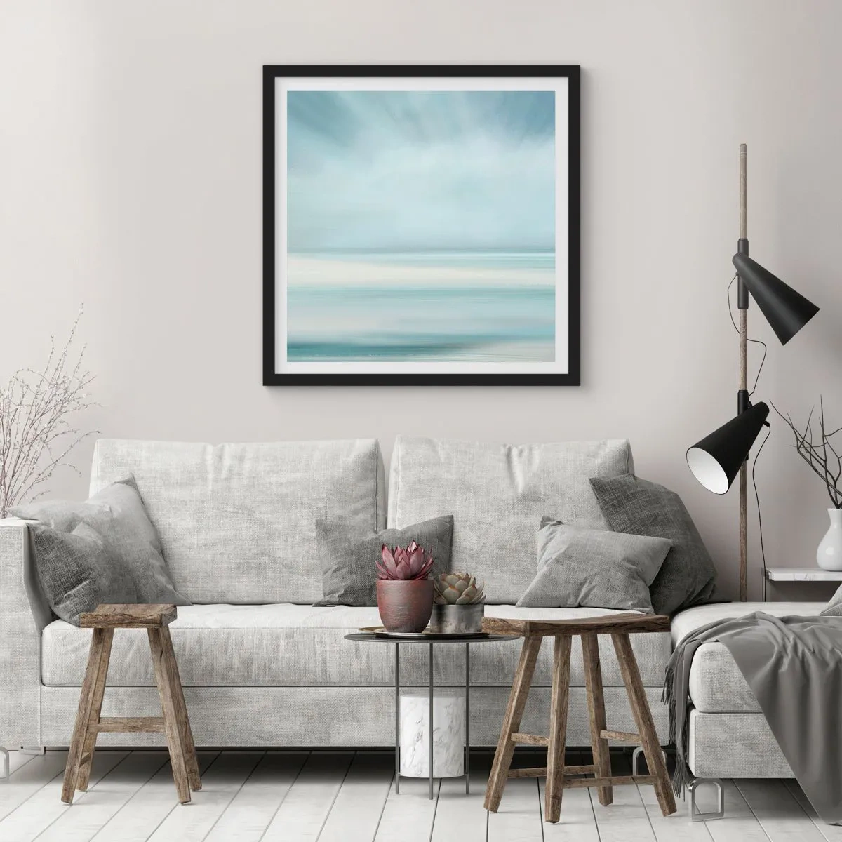 Plagát v čiernom ráme - Kľud až kam oko siaha - 60x60 cm