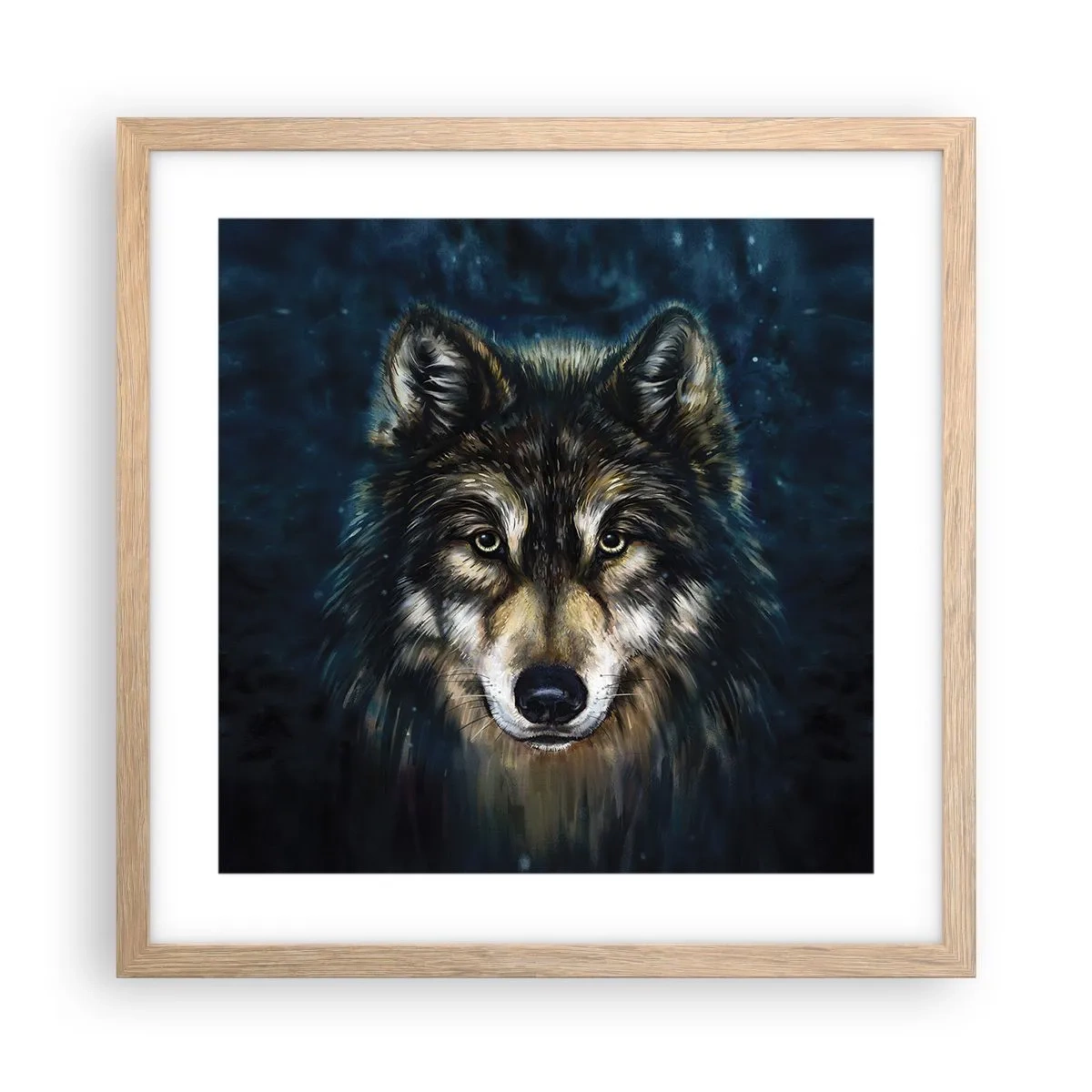 Plagát v ráme zo svetlého duba - Alfa? A omega - 40x40 cm