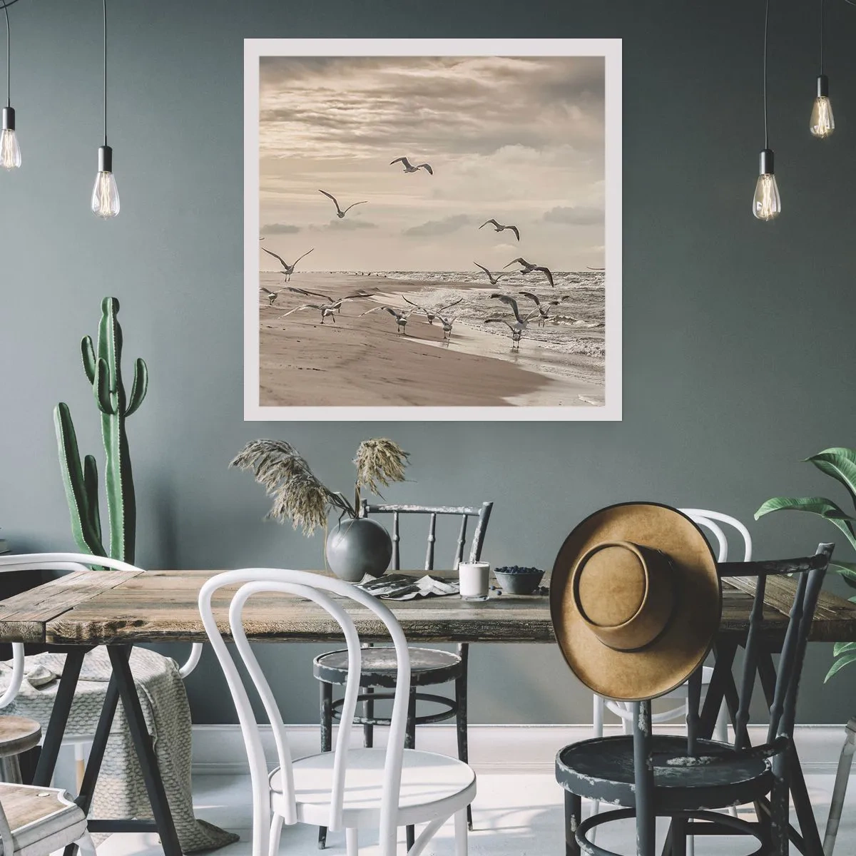 Plagát - Šumenie mora, spev vtákov - 50x50 cm