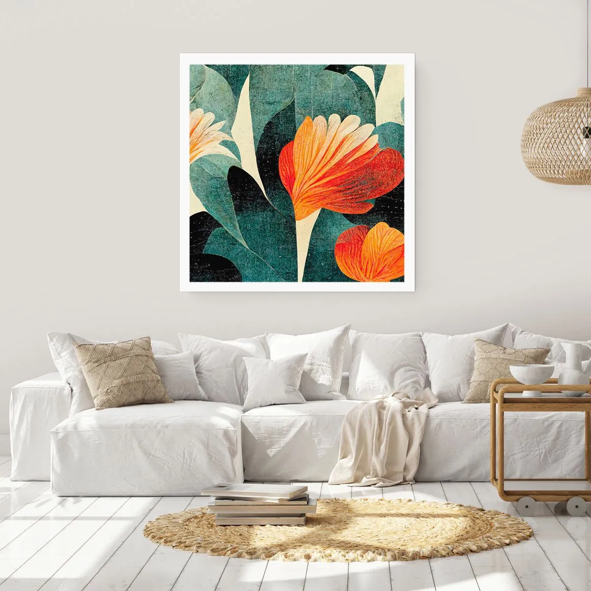 Plagát - Tropické horúco a chlad zelene - 40x40 cm