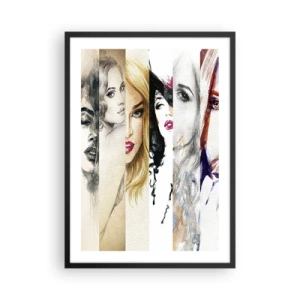 Plagát v čiernom ráme - Portréty žien v rôznych umeleckých štýloch - 50x70cm - A vždy si to TY - Moderná nástenná dekorácia do obývacej izby a spálne ARTTOR