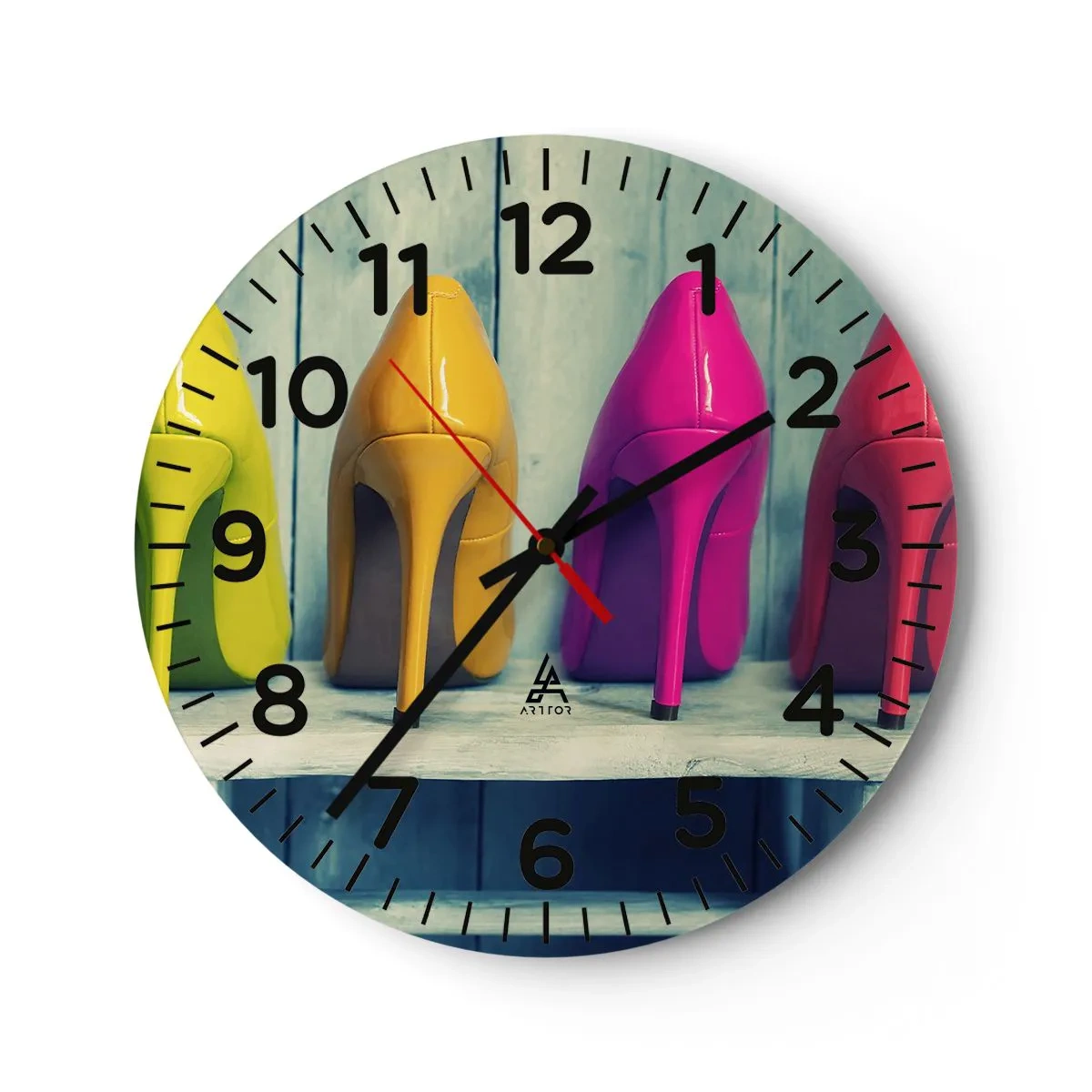 Nástenné hodiny - Prechádzkou po dúhe - 40x40 cm