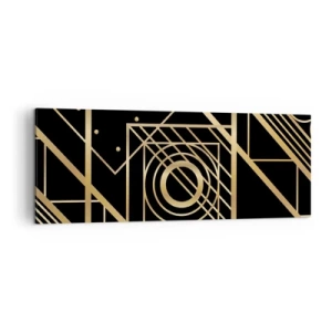 Obraz na plátne - Zlatá geometria - 140x50 cm