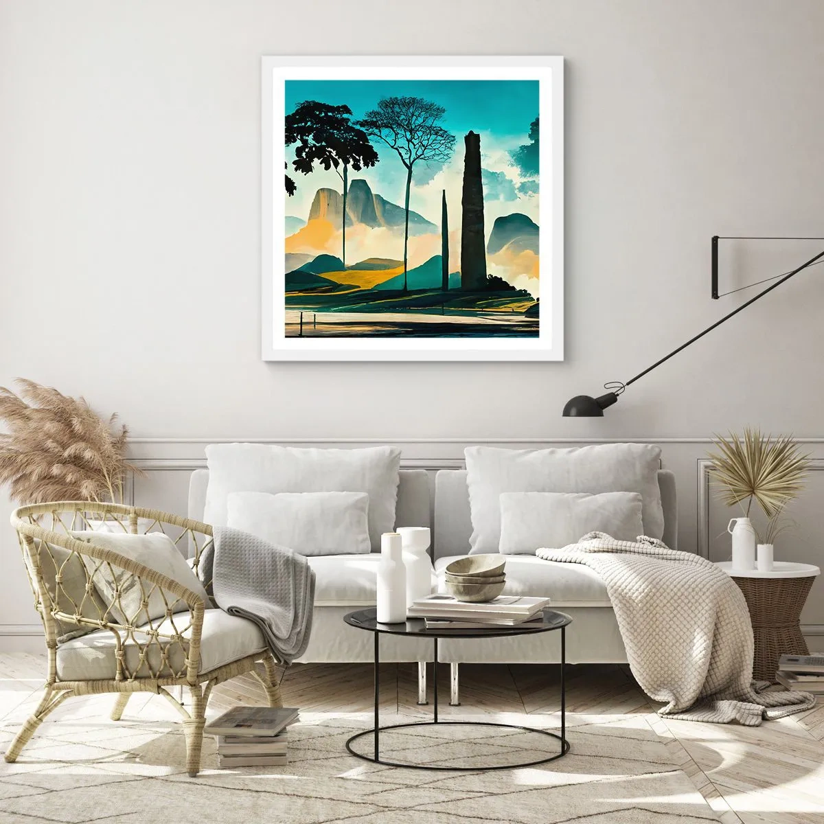 Plagát v bielom ráme - Vyššie a vyššie - 60x60 cm