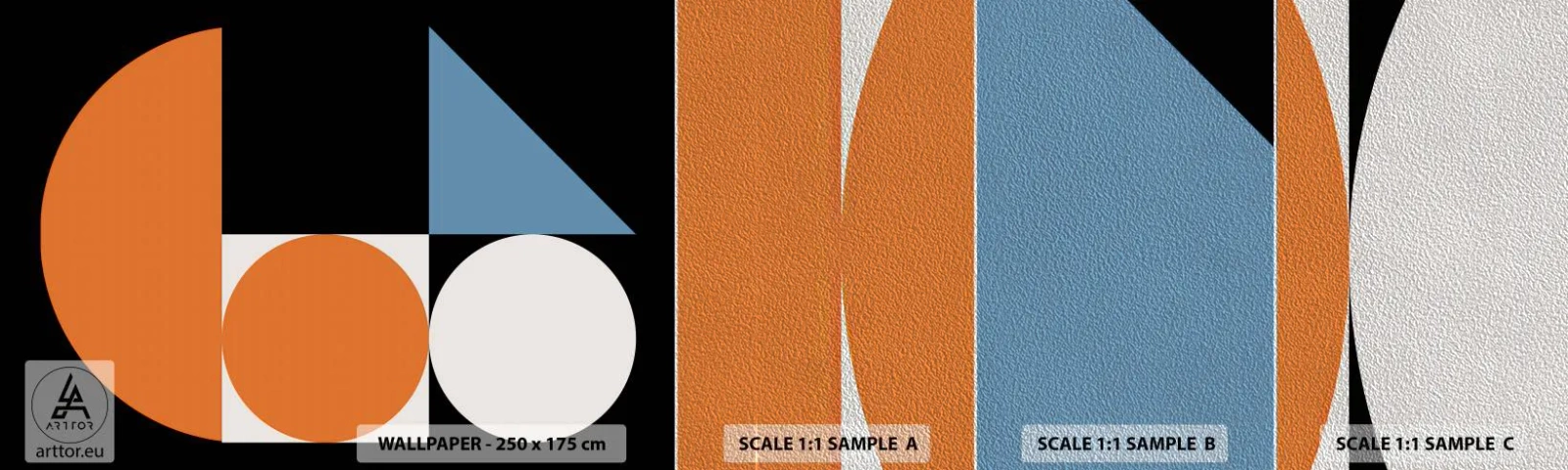 Vzorka fototapety Premium Sand - Figurínový systém - Abstrakcia, Grafika, Geometrický vzor - 100x30 cm