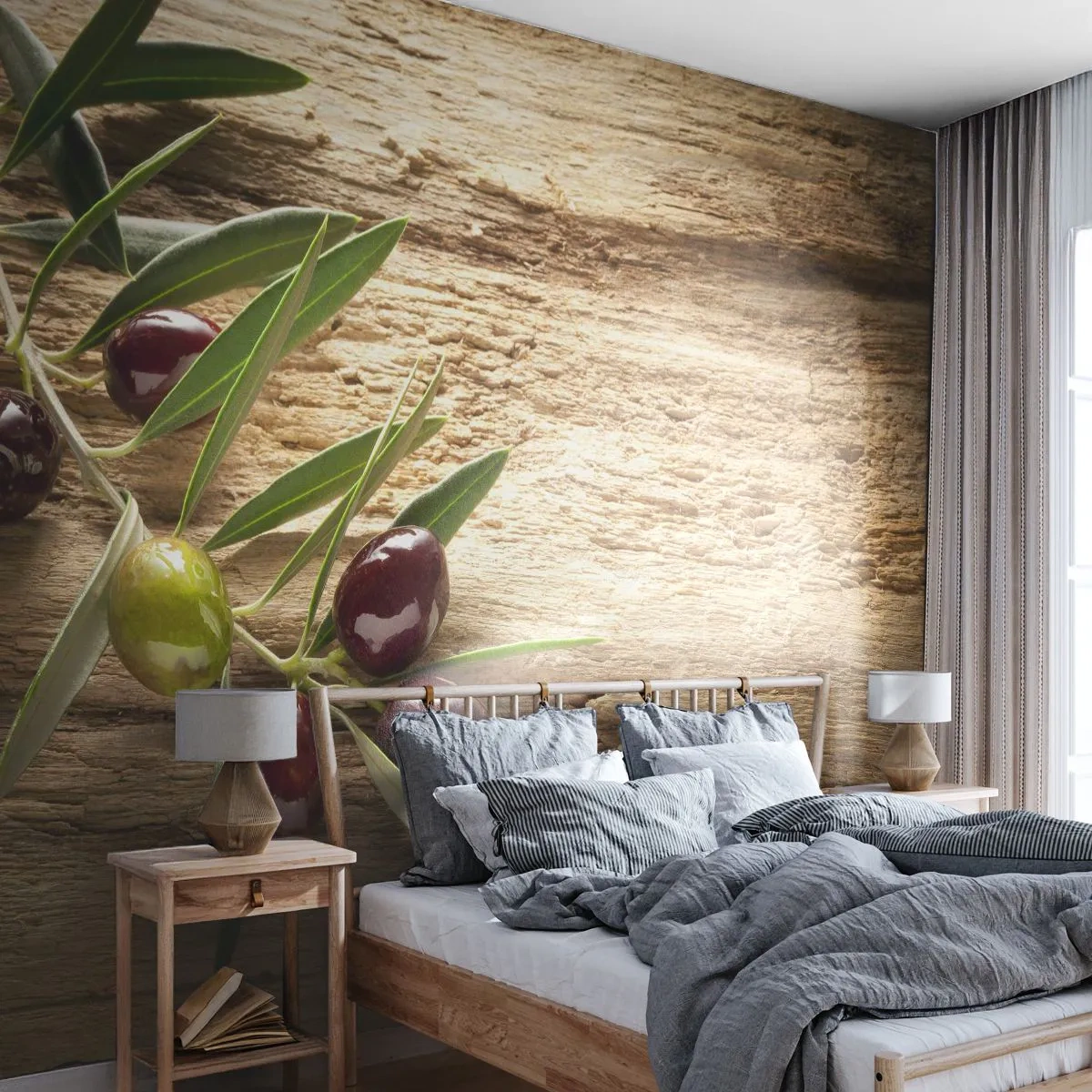 Fototapeta Premium Sand - Priamo od prírody - Olivová ratolesť, Príroda, Olivy - 300x210 cm