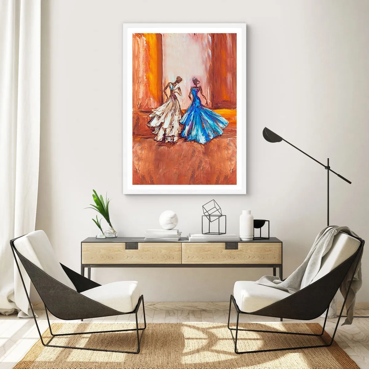 Plagát v bielom ráme - Pôvabné duo - 70x100 cm