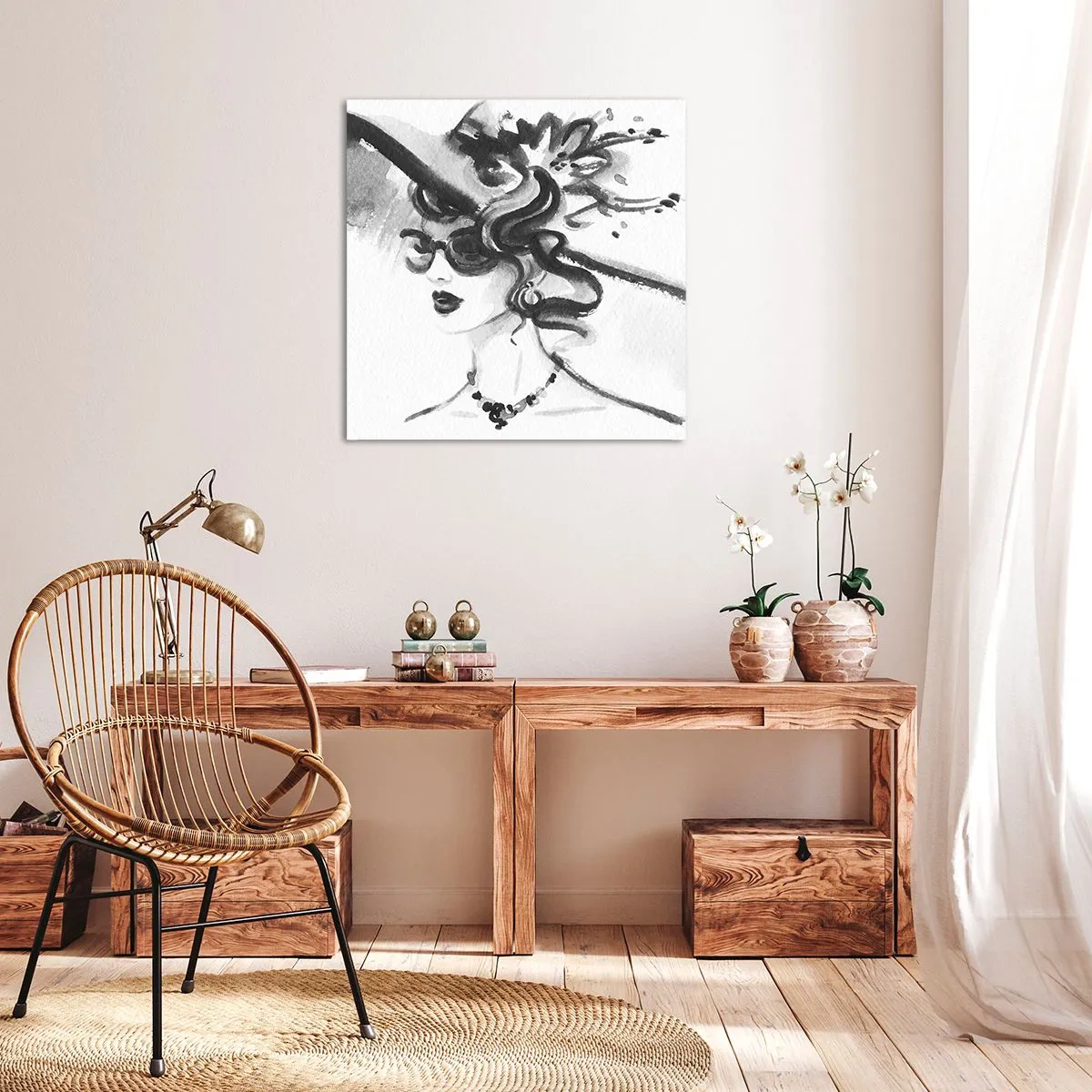 Obraz na plátne - Dáma s charakterom - 30x30 cm