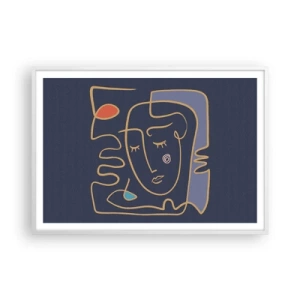 Plagát v bielom ráme - V zádumčivosti - 100x70 cm