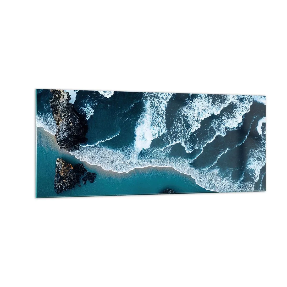 Obraz na skle - Zahalené do vĺn - 100x40 cm