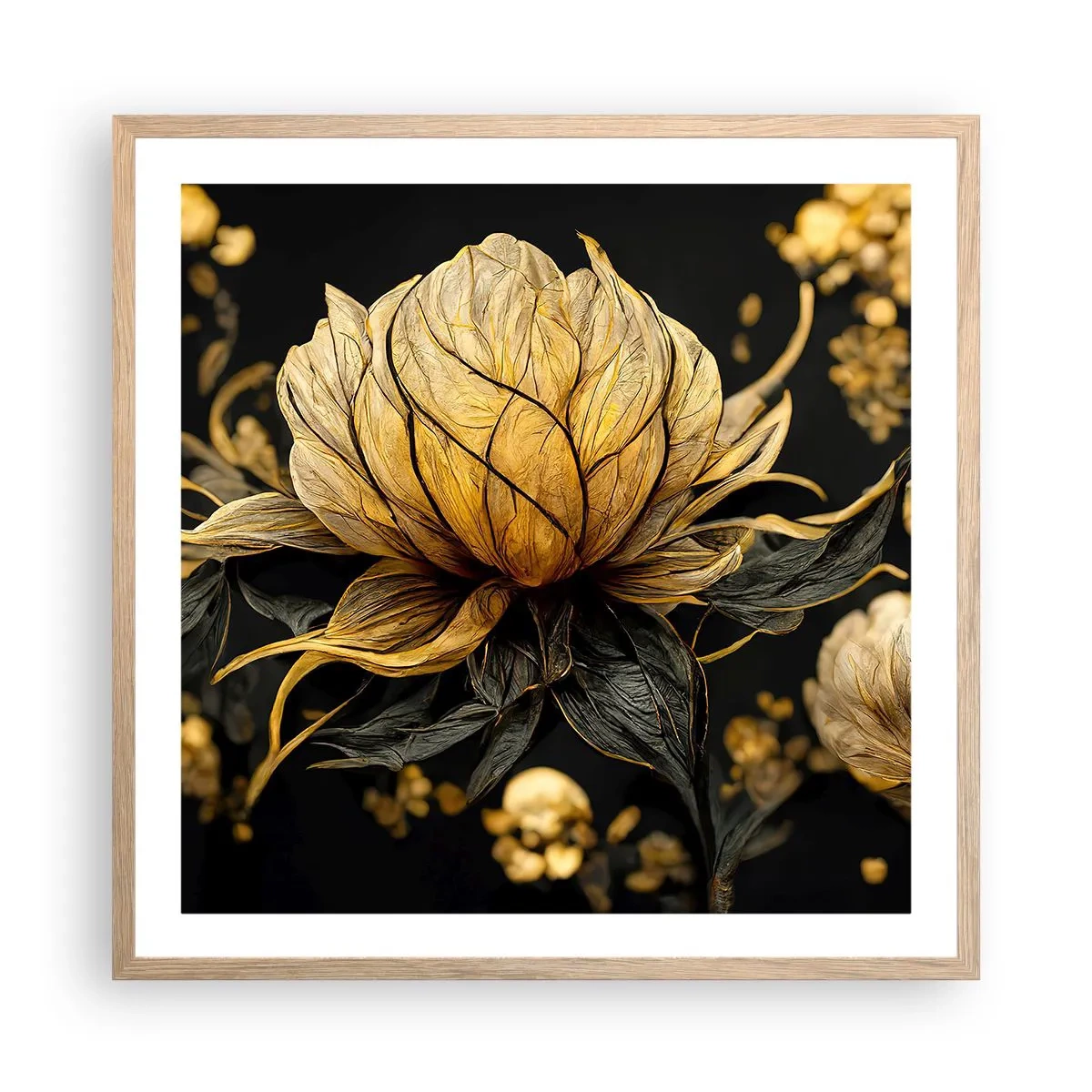 Plagát v ráme zo svetlého duba - Jemná krehkosť - 60x60 cm