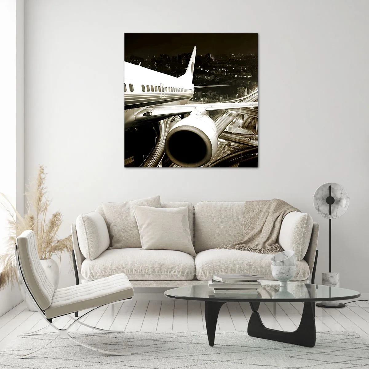 Obraz na skle - Letieť do noci - 70x70 cm