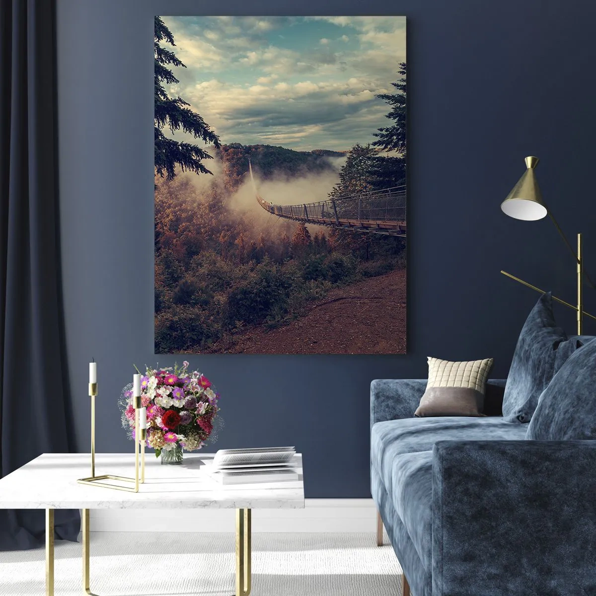 Obraz na skle - Nad jesenným lesom - 70x100 cm