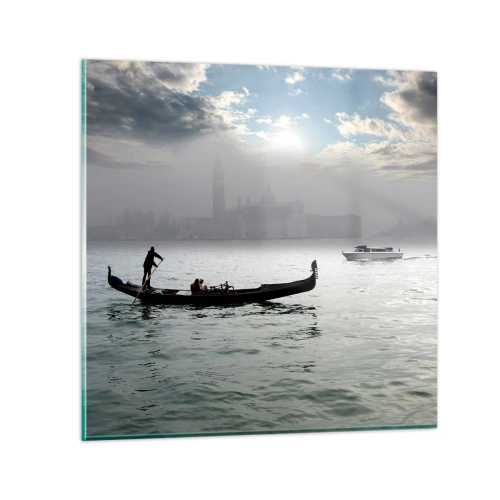Obraz na skle - Rozprávkové mesto z vody a hmly - 40x40 cm