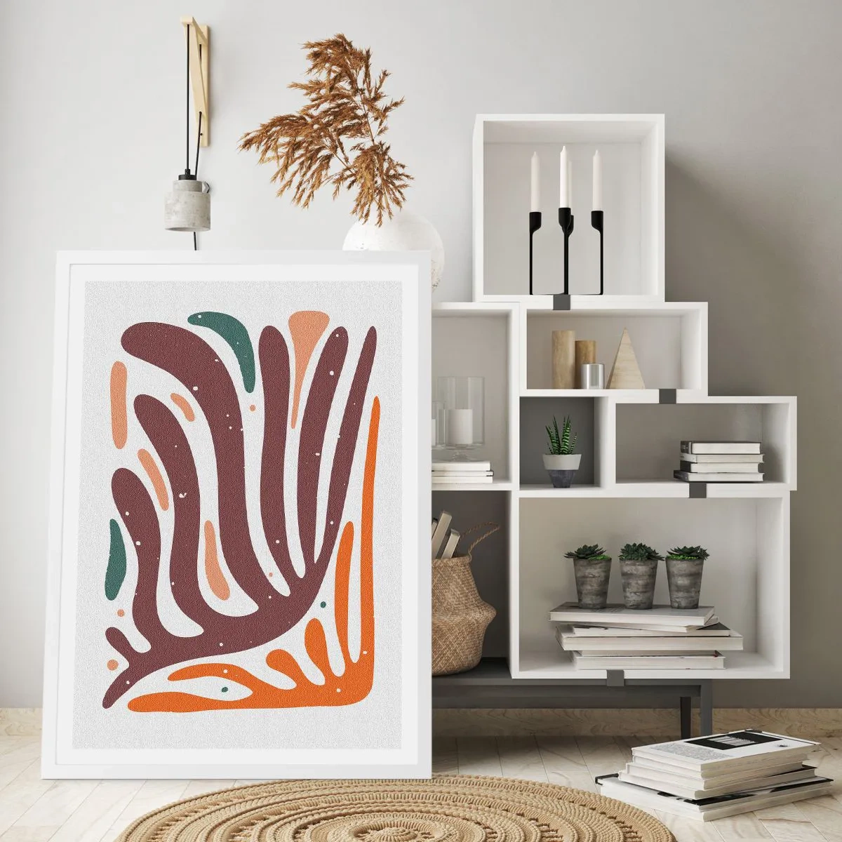 Plagát v bielom ráme - Organická a radiálna kompozícia - 61x91 cm