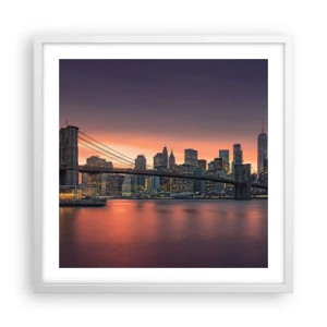 Plagát v bielom ráme - Ponorené do ľaliového ticha - 50x50 cm