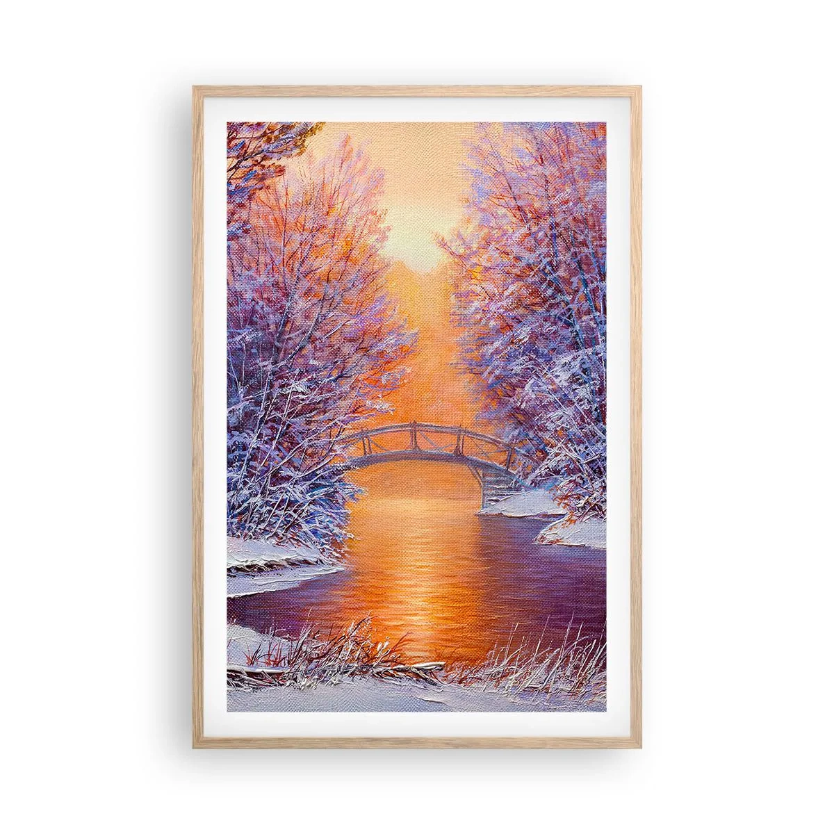 Plagát v ráme zo svetlého duba - Stretneme sa tu - 61x91 cm