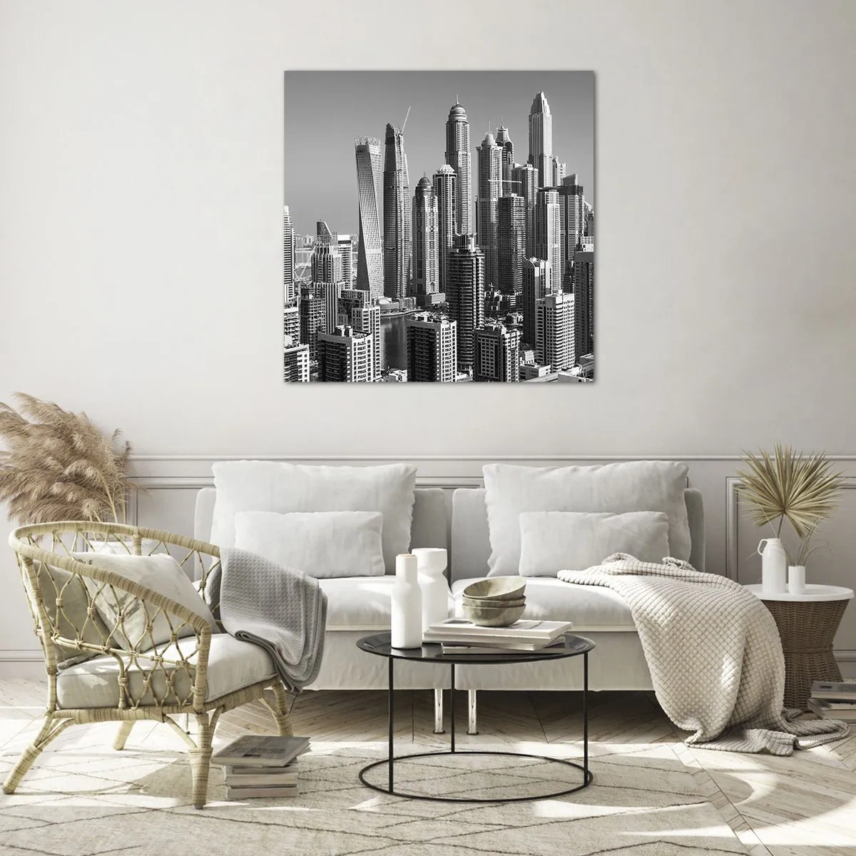 Obraz na skle - Mesto nad púšťou - 60x60 cm