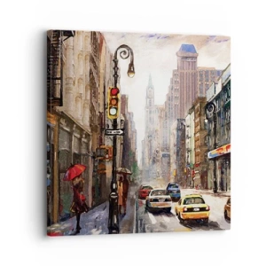 Obraz na plátne - New York – farebný aj v daždi - 30x30 cm