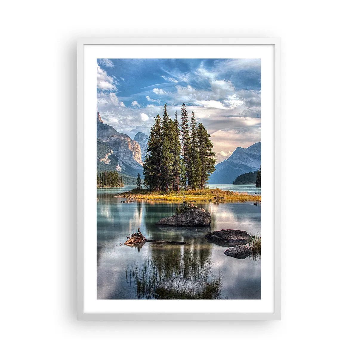 Plagát v bielom ráme - Pri veľkej a čistej vode… - 50x70 cm