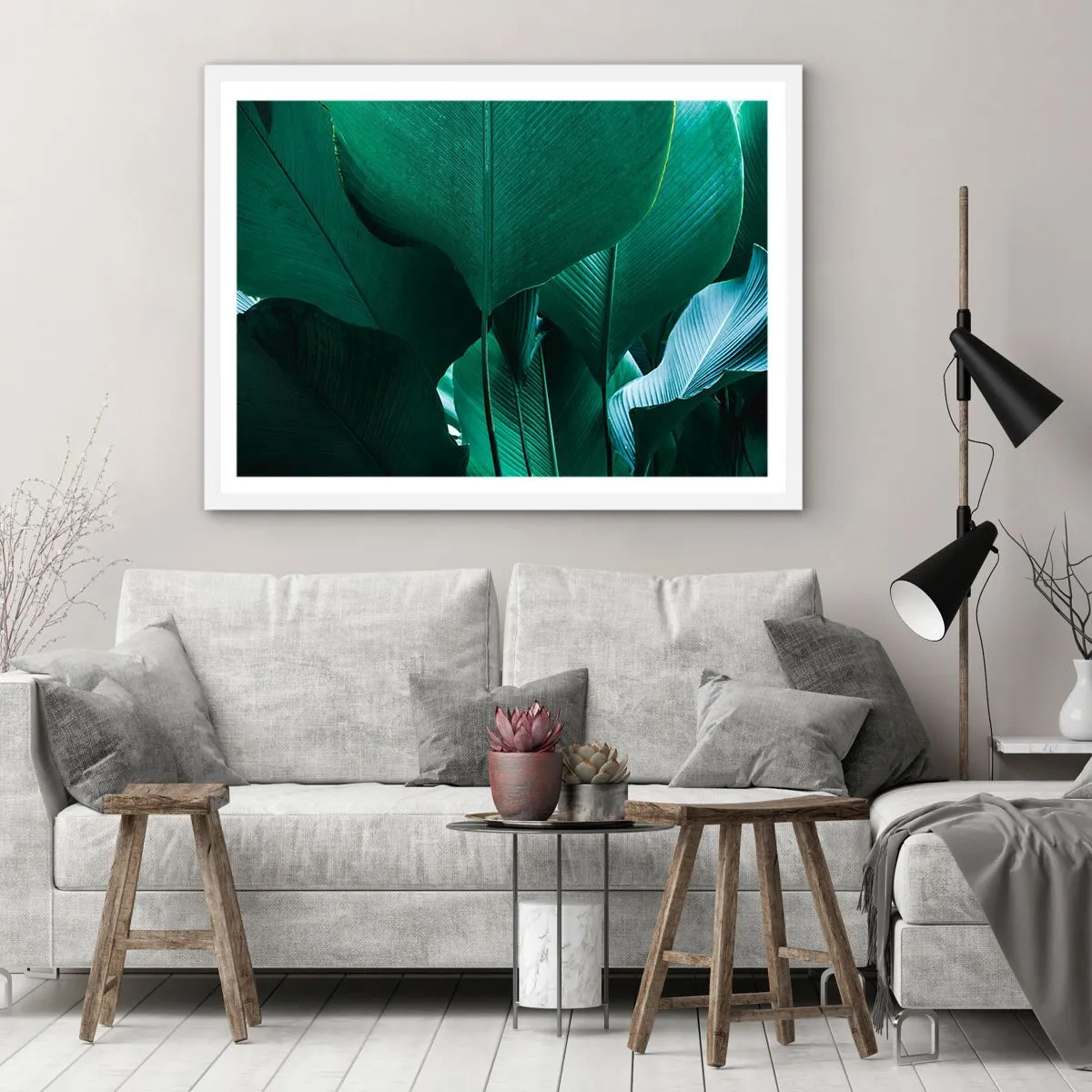 Plagát v bielom ráme - Obrátené k svetlu - 70x50 cm