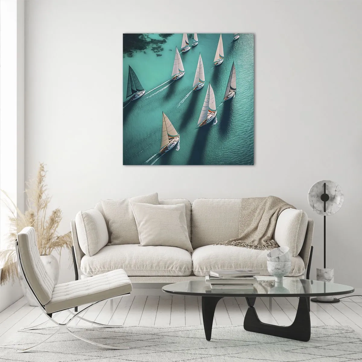 Obraz na skle - Zápasenie s vetrom - 40x40 cm