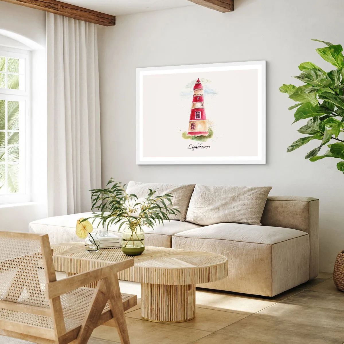 Plagát v bielom ráme - Tu je vždy počasie - 100x70 cm