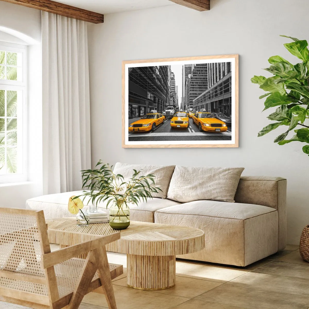 Plagát v ráme zo svetlého duba - To my spestrujeme mesto - 100x70 cm