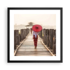 Plagát v čiernom ráme - Na starom moste - 40x40 cm