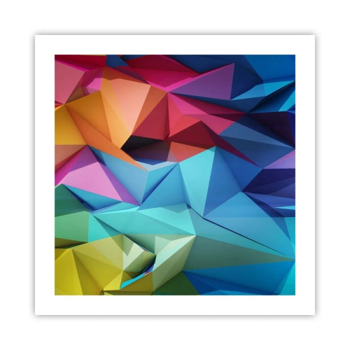 Plagát - Dúhové origami - 50x50 cm