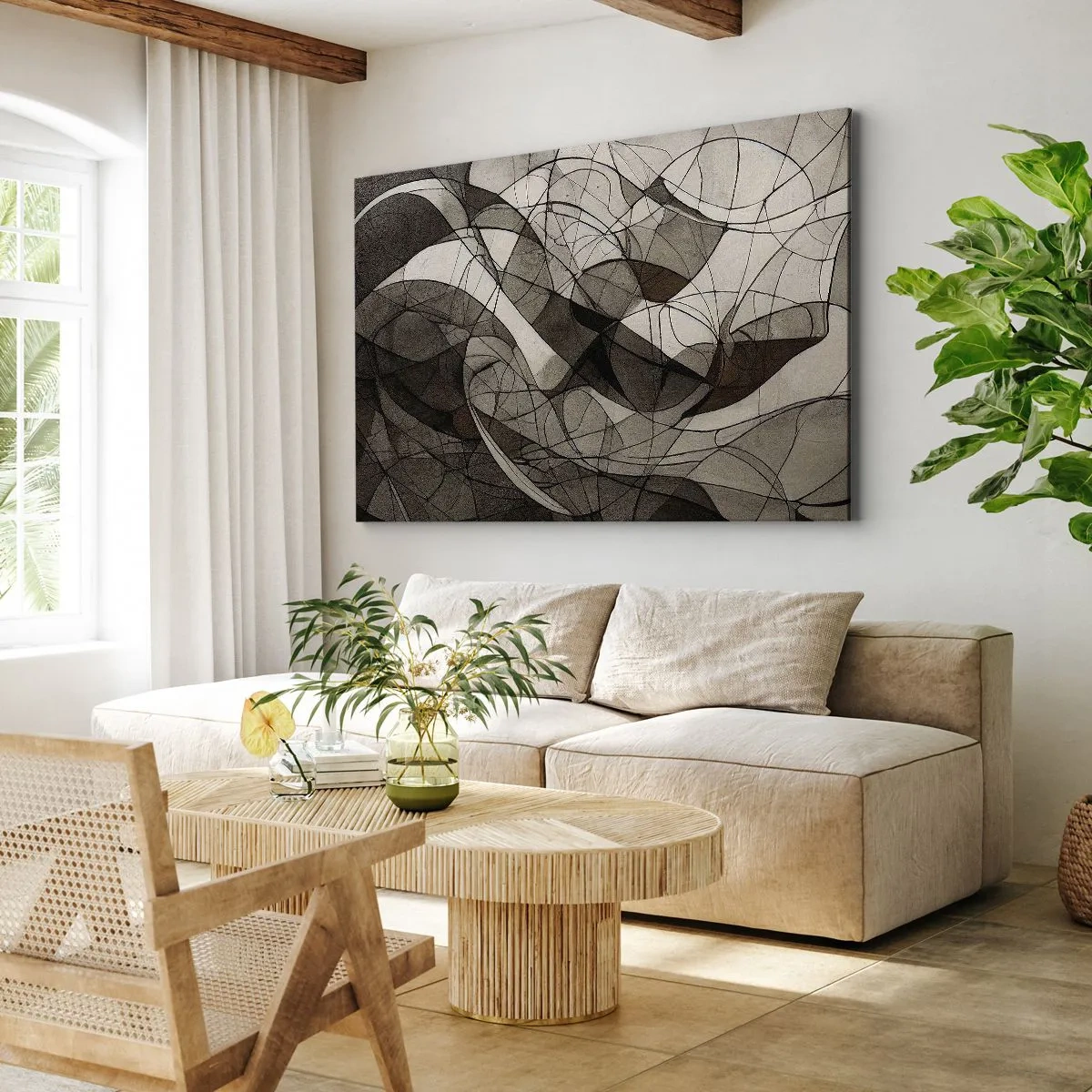 Obraz na plátne - Abstraktný vzor v hnedých a zemitých tónoch - 70x50cm - Obeh farieb Zeme - Moderná nástenná dekorácia do obývacej izby a spálne ARTTOR