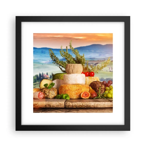 Plagát v čiernom ráme - Talianska radosť zo života - 30x30 cm