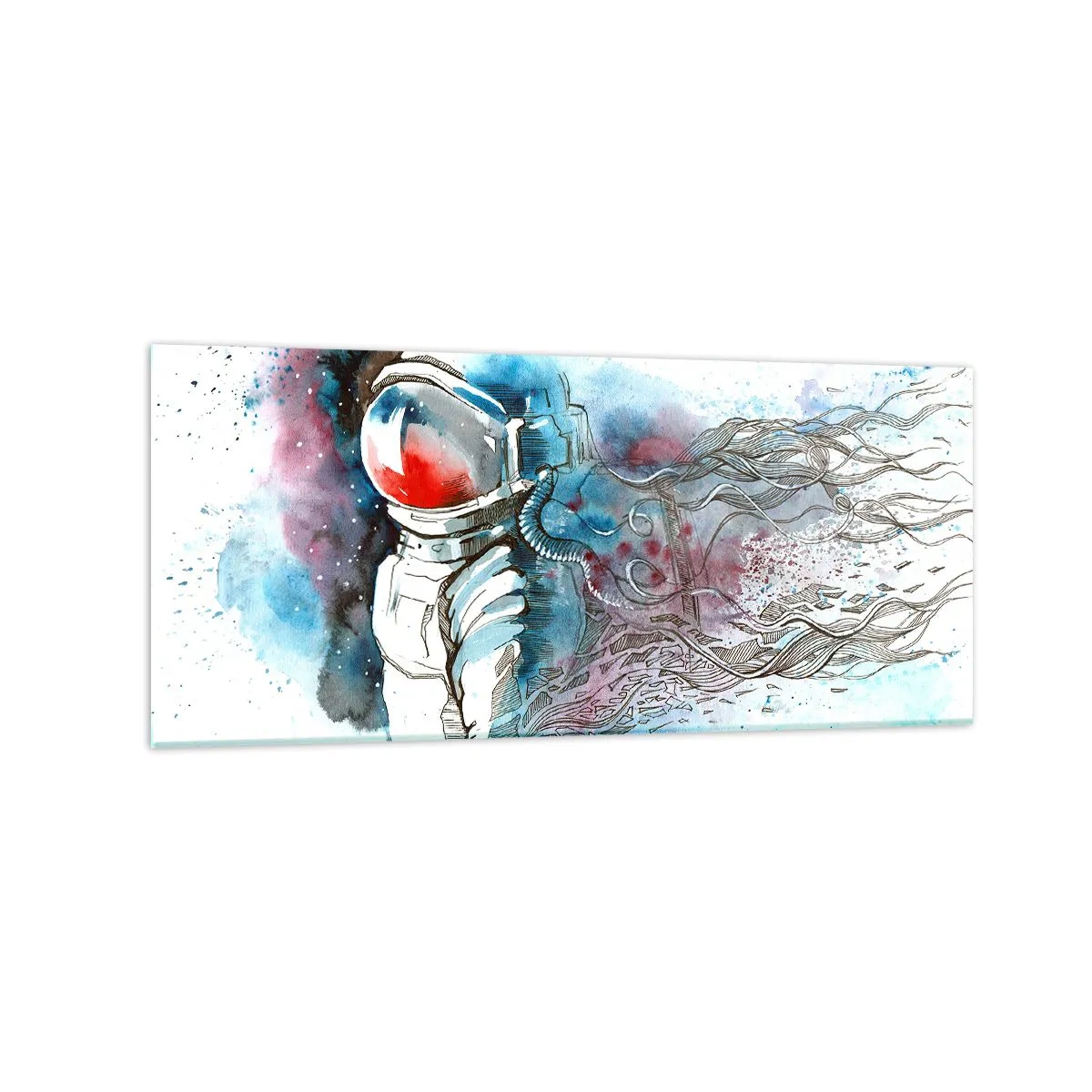 Obraz na skle - Sám s vesmírom - 120x50 cm