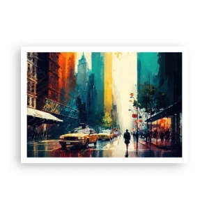 Plagát - New York – tu je aj dážď farebný - 100x70 cm