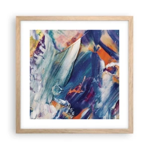 Plagát v ráme zo svetlého duba - Chaos farieb - 40x40 cm