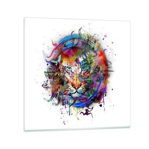 Obraz na skle - Skrýva sa za dúhovým závojom - 60x60 cm