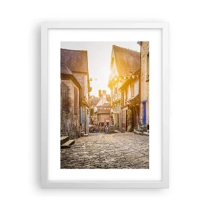 Plagát v bielom ráme - Biely duch mestečka - 30x40 cm