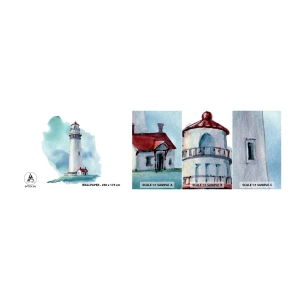 Vzorka Fototapeta Standard Eco - Nežná sestra blankytu - Maják, Prímorské, Kreslenie - 100x30 cm