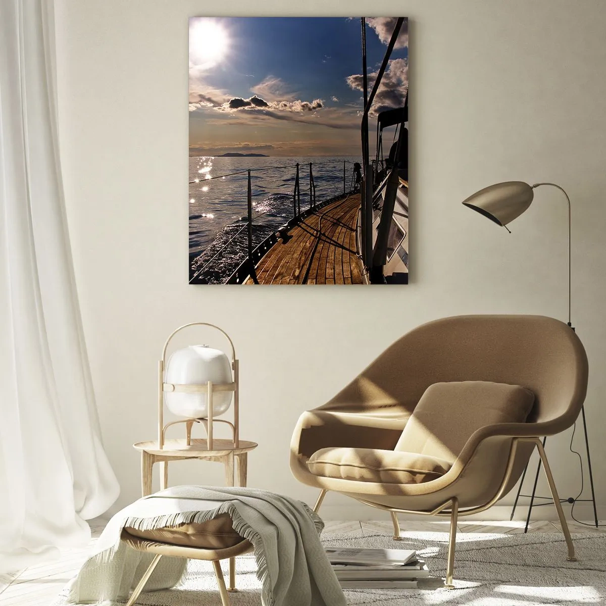 Obraz na skle - Plavba smerom k slnku - 50x70 cm